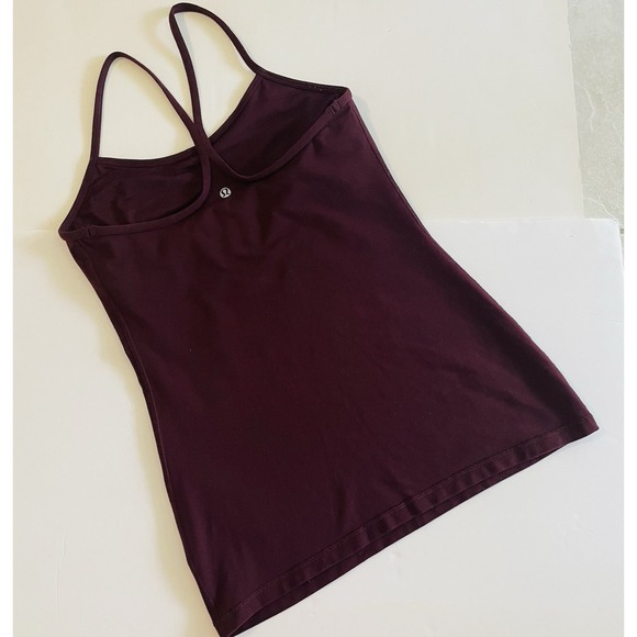 Lululemon Power Y Tank Top Bordeaux Drama Racerback Strappy Workout Yoga Size 8 - Picture 4 of 11